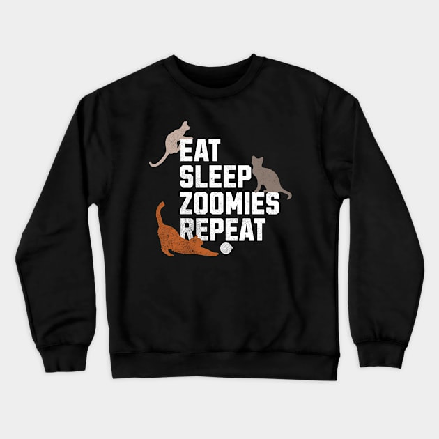 Cute Cat Shirt Zoomies Gift For Cat Lover Crewneck Sweatshirt by GrooveGeekPrints